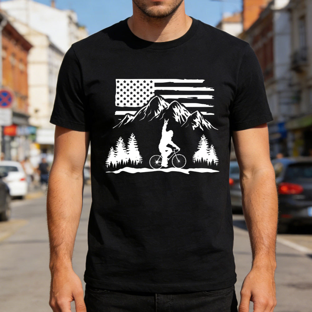 Mountain Biking Usa Flag Men T - đánh giá và giá Outdoor Adventure Usa