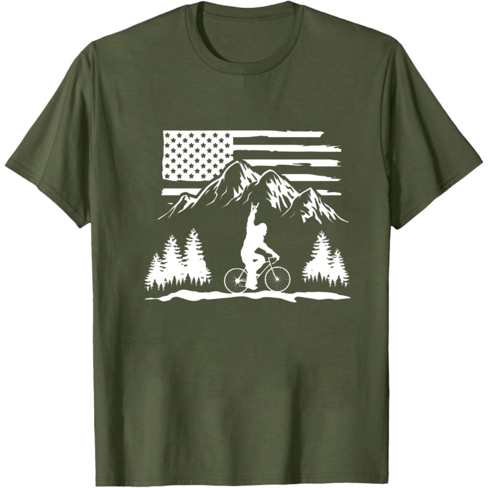 Mountain Biking Usa Flag Men T - đánh giá và giá Outdoor Adventure Usa